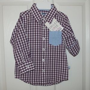 Rugged Butts Boy Buttonup Shirt,Sizes 2T, 4T & 5, NEW with Tags, Roll up Sleeves